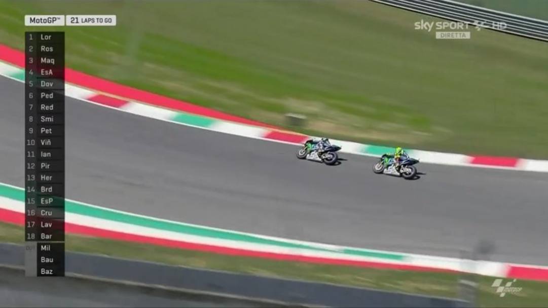 L&#39;inizio del GP è tutto un duello tra Lorenzo e Rossi